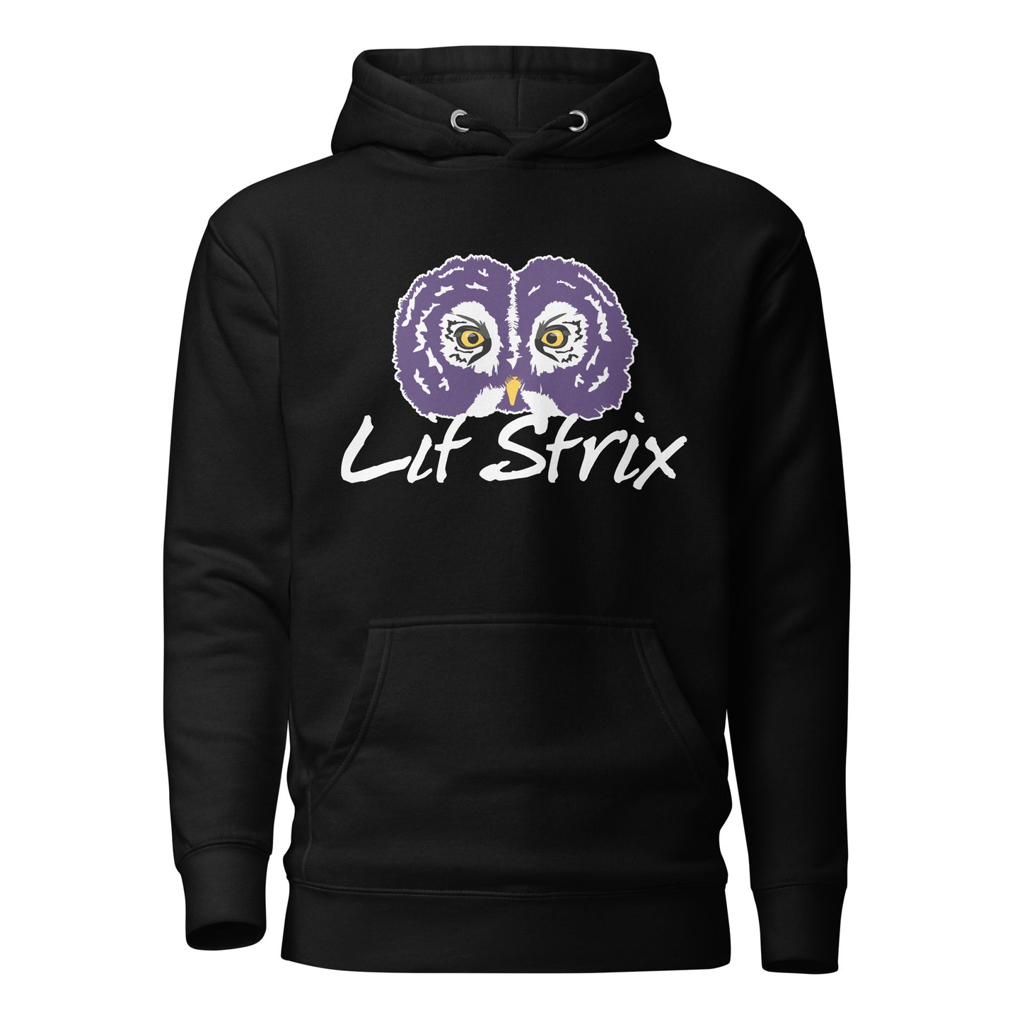 Hoodie, Unisex Premium, Lit Strix Logo Design