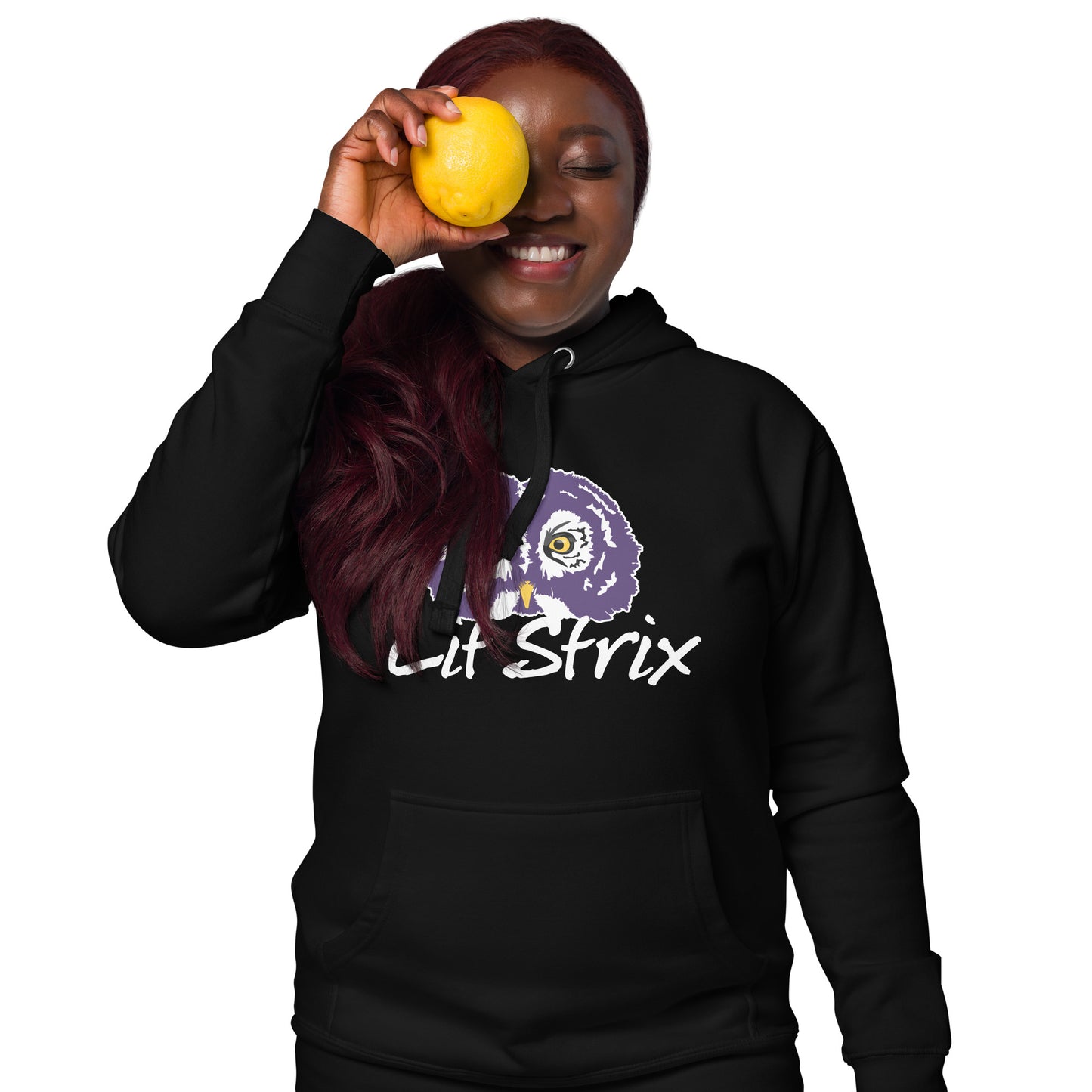 Hoodie, Unisex Premium, Lit Strix Logo Design