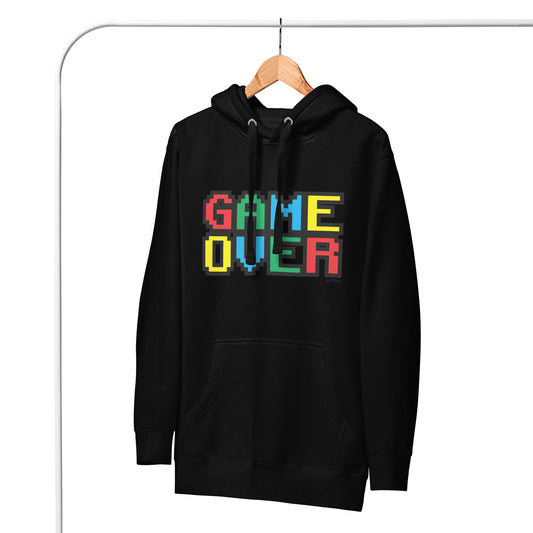 Hoodie, Premium Unisex, GAME OVER Design by Lit Strix