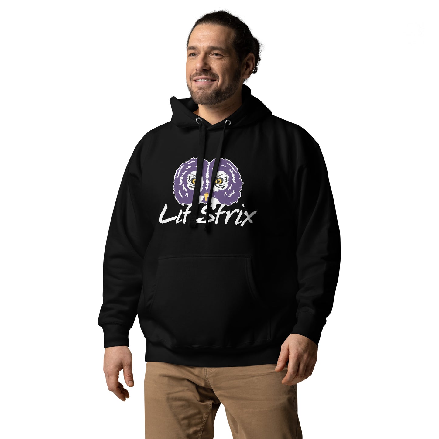 Hoodie, Unisex Premium, Lit Strix Logo Design