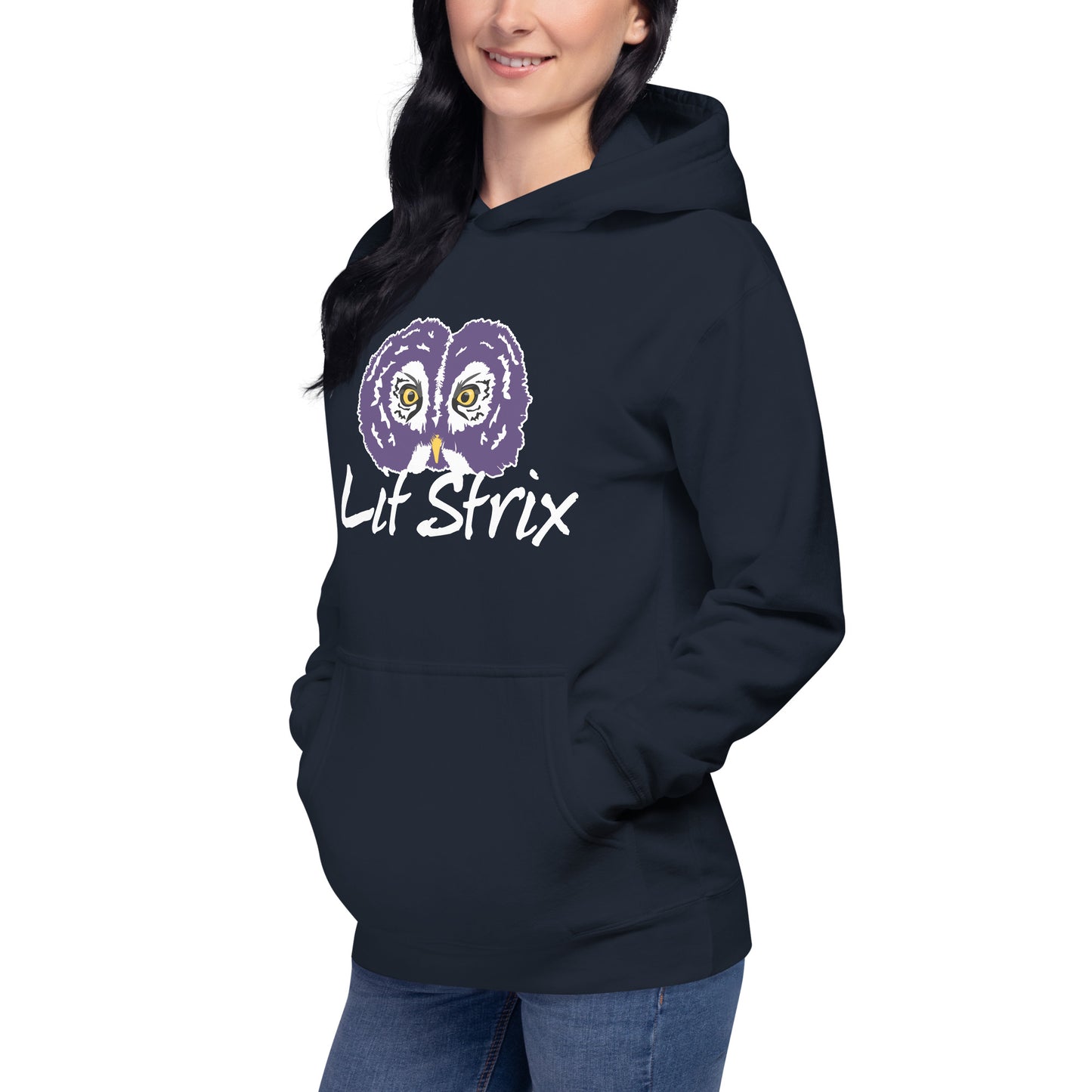 Hoodie, Unisex Premium, Lit Strix Logo Design