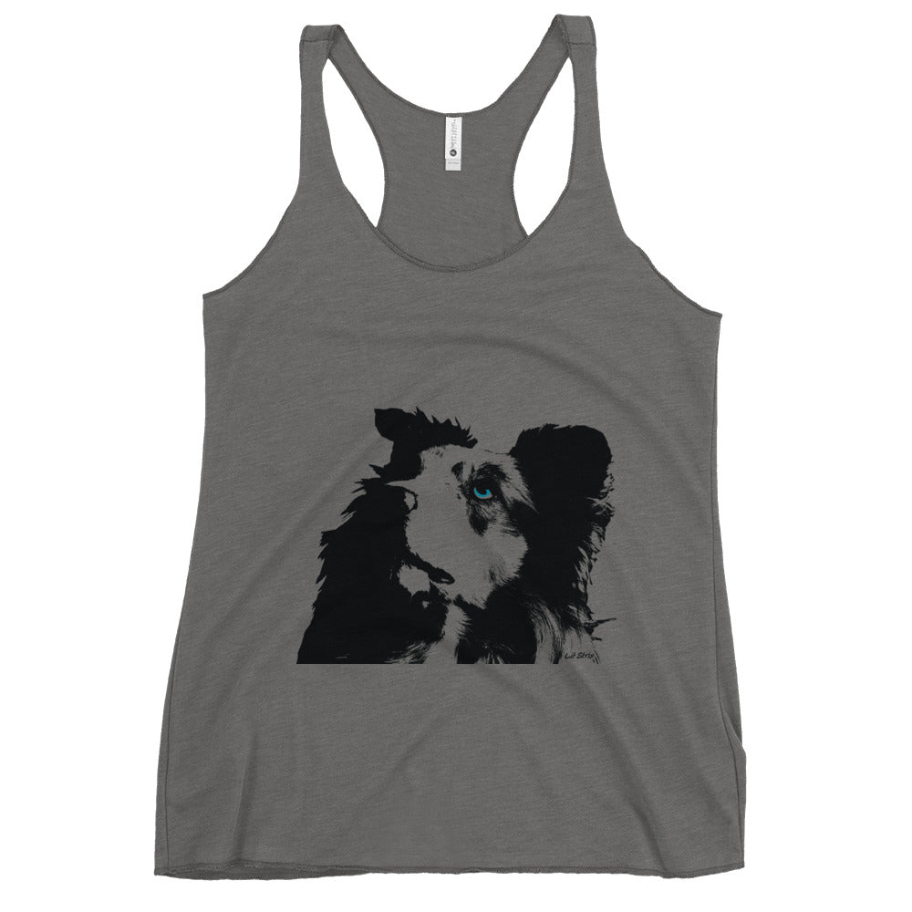 Women's Racerback Tank, "Good Boy" K-9 Design by Lit Strix