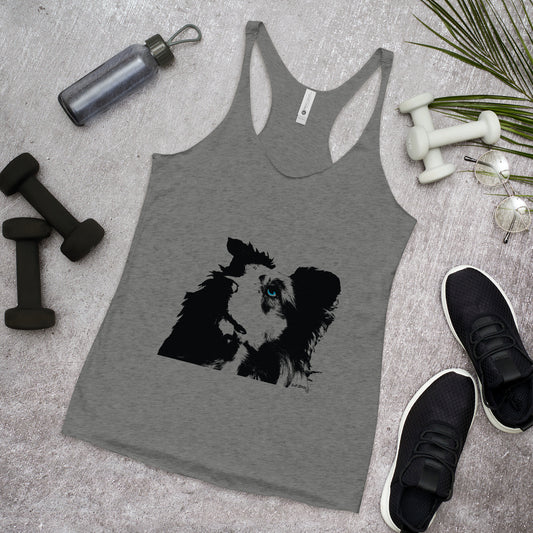 Women's Racerback Tank, "Good Boy" K-9 Design by Lit Strix