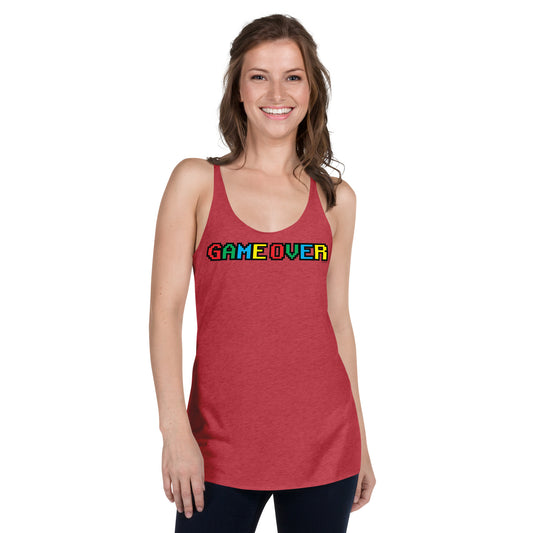 Women's Racerback Tank, GAME OVER Design by Lit Strix